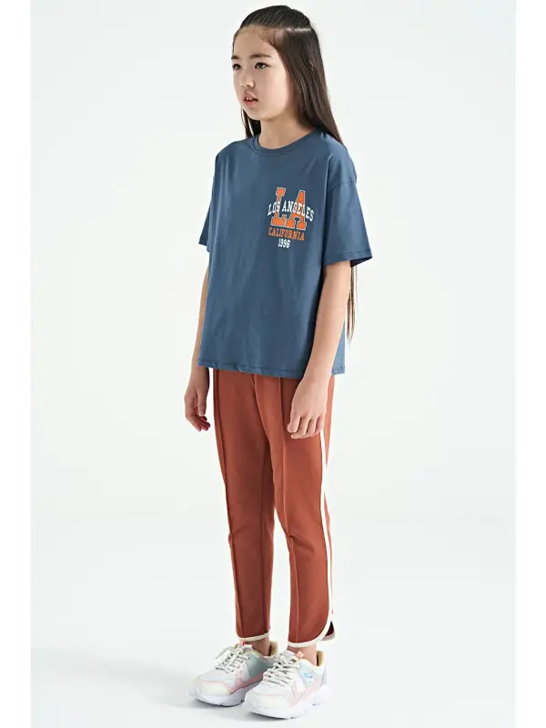 Dolchin Biye Detalli Bog'ichli Old Nevürli Keng Poychali Qiz Bola Sport Shimi - 75124-Jigarrang - 2