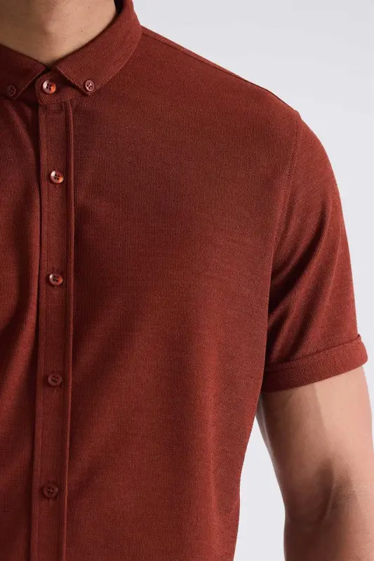 Dolchin Slim Fit Ko'ylak Yoqali Tugmali Futbolka - 3