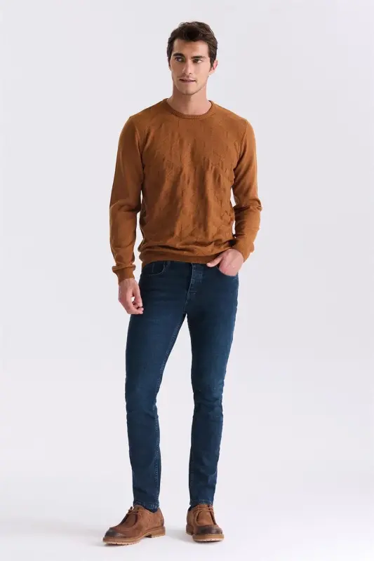 Dolchin Slim Fit Velosiped Yoqali Naqshli Triko Kozok - 2