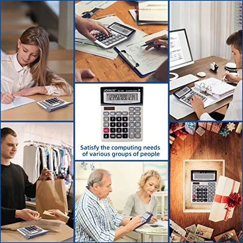 Dolymi Large 14-Digit LCD Display Desktop Calculator with Check & Correct Function, Solar Battery Dual Power Calculator, Large Computer Keys Electronics Calculator for Office School Calculating - 7
