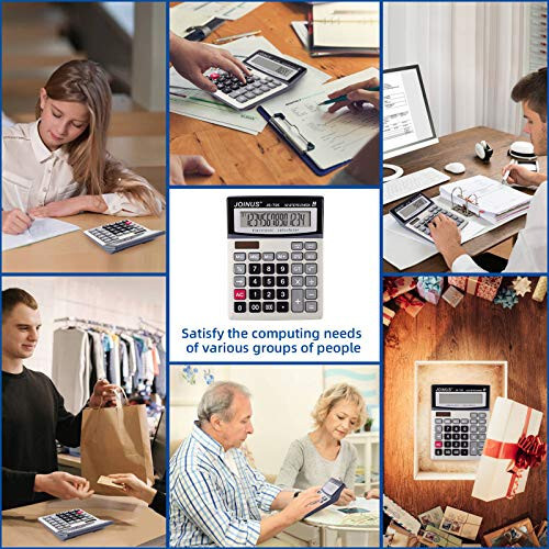Dolymi Large 14-Haneli LCD Ekranli Stol Ustidagi Kalkulyator Check & Correct Funktsiyasi bilan, Quyosh Batareyasi Ikki Quvvatli Kalkulyator, Katta Kompyuter Tugmalari Elektron Kalkulyatori Ofis Maktab Hisoblashlar Uchun - 7