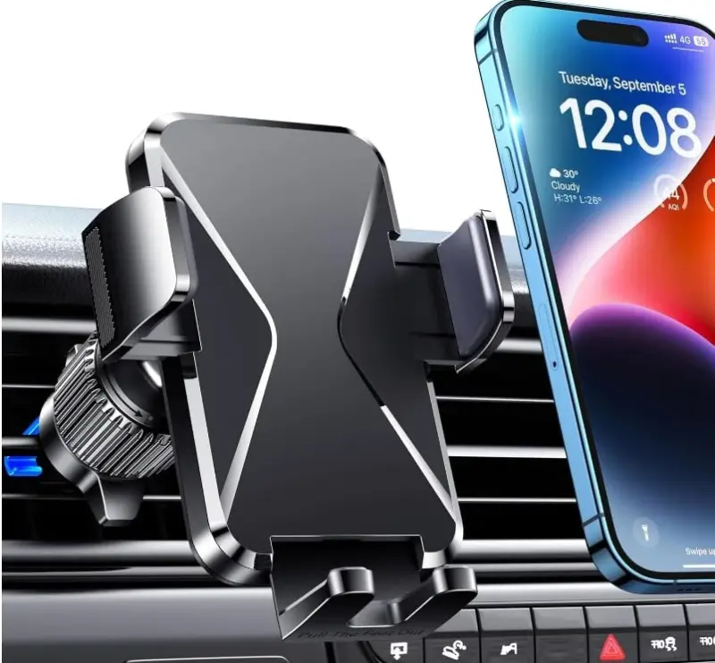 DOLYOFG Avtomobil telefon ushlagichi Vent [Qalin g'iloflar uchun mos] Avtomobil havo ventilyatsiyasi uchun telefon o'rnatgichi 360° Aylanadigan qo'lsiz mobil telefon ushlagichi barcha iPhone Android smartfonlari uchun avtomobil beshigi - 1