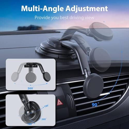 DOLYOFG Magnetic Phone Holder for Car, [Powerful Magnets & Military-Grade Suction] Car Phone Holder Mount Dashboard Windshield Cell Phone Holder Phone Stand for Car iPhone Android Automobile Cradle - 5