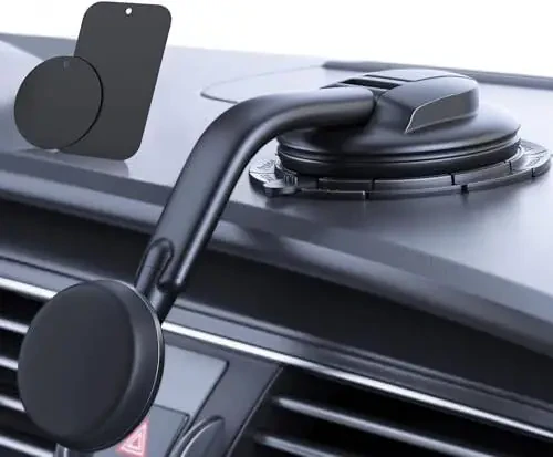 DOLYOFG Magnetic Phone Holder for Car, [ Powerful Magnets & Military-Grade Suction] Car Phone Holder Mount Dashboard Windshield Cell Phone Holder Phone Stand for Car iPhone Android Automobile Cradle - 1