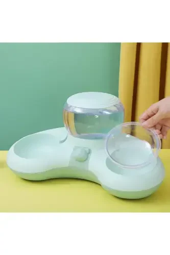 Домашние животные кошка и собака миска для корма и воды 1.4л большая емкость для воды-зеленый - FLORIASHOPPING (1)