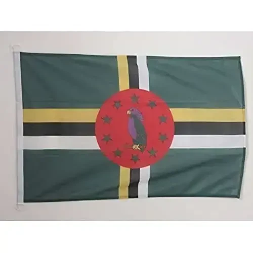 Dominica NAUTICAL Flag 18'' x 12'' - Dominican flags 30 x 45 cm. - Banner 12x18 in for boat - AZ FLAG 