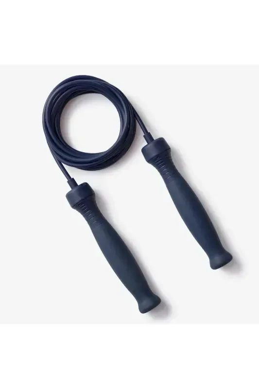 Domyos Rubber Handle Jump Rope - 3 M Adjustable Length - Dark Blue-Blue - DECATHLON