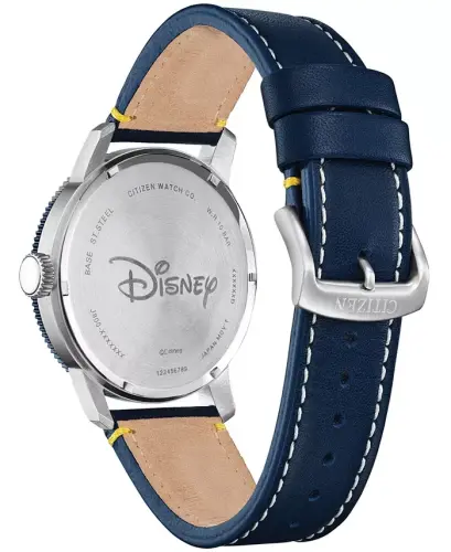 Donald Duck Blue Leather Strap Watch 44mm-Blue - 3