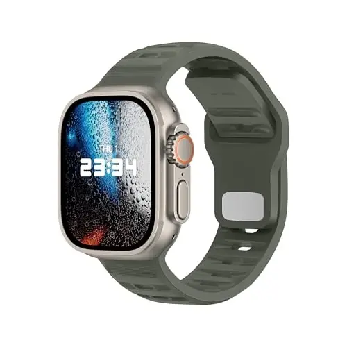 DONEGANI UC1 Apple Watch Bands Ayollar Erkaklar uchun Se Ultra 2 40mm 44mm 46mm 42mm 45mm 41mm 38mm 49mm Series 10 9 8 7 6 5 4 3 iWatch Sport Strap Silikon Armiya Yashil 