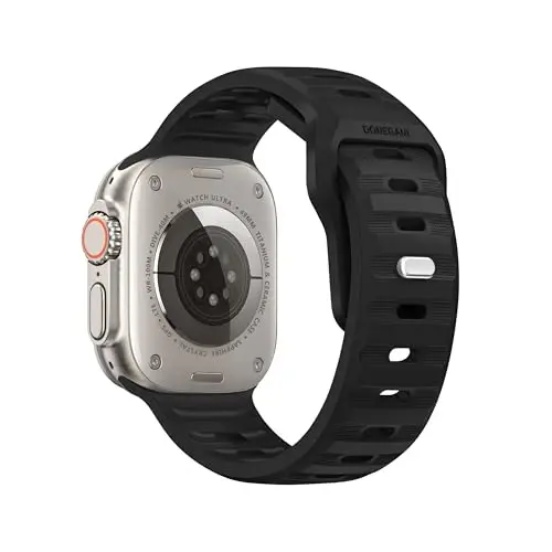 DONEGANI UC1 Apple Watch Bands Ayollar Erkaklar uchun Se Ultra 2 40mm 44mm 46mm 42mm 45mm 41mm 38mm 49mm Series 10 9 8 7 6 5 4 3 iWatch Sport Strap Silikon Qora - DONEGANI (1)