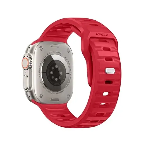 DONEGANI UC1 Band for Apple Watch Bands Women Men Se Ultra 2 40mm 44mm 46mm 42mm 45mm 41mm 38mm 49mm Series 10 9 8 7 6 5 4 3 iWatch Sport Strap Silicone Red Christmas - 2