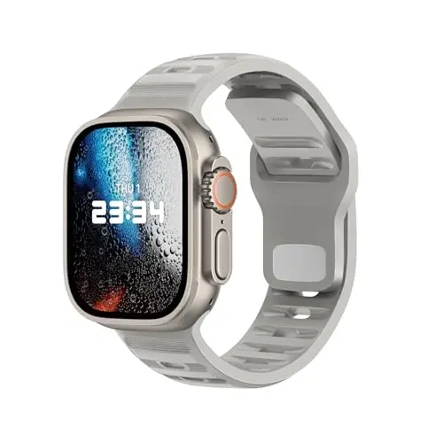 DONEGANI UC1 Apple Watch Kordonları Kadın Erkek Se Ultra 2 40mm 44mm 46mm 42mm 45mm 41mm 38mm 49mm Seri 10 9 8 7 6 5 4 3 iWatch Spor Kayışı Silikon Ay Grisi 