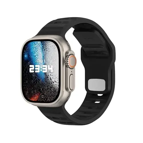 DONEGANI UC1 Apple Watch Kordonları Kadın Erkek Se Ultra 2 40mm 44mm 46mm 42mm 45mm 41mm 38mm 49mm Seri 10 9 8 7 6 5 4 3 iWatch Spor Kayışı Silikon Siyah 