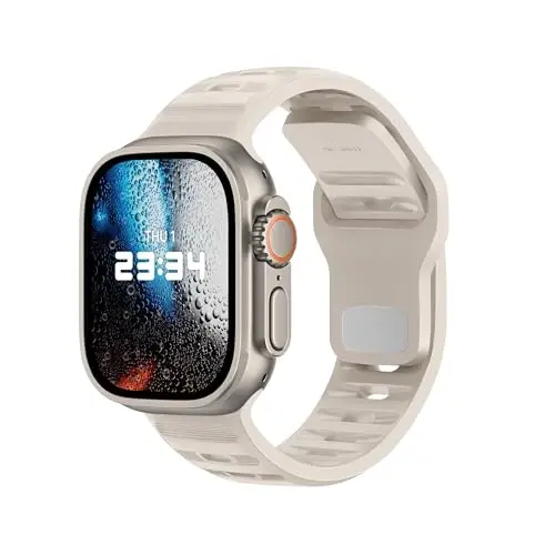 DONEGANI UC1 Band for Apple Watch Bands Women Men Se Ultra 2 40mm 44mm 46mm 42mm 45mm 41mm 38mm 49mm Series 10 9 8 7 6 5 4 3 iWatch Sport Strap Silicone Starlight - 1