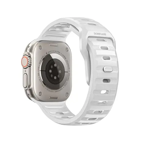 DONEGANI UC1 Apple Watch uchun tasma Ayollar Erkaklar Se Ultra 2 40mm 44mm 46mm 42mm 45mm 41mm 38mm 49mm Series 10 9 8 7 6 5 4 3 iWatch Sport Strap Silikon Oq - 2
