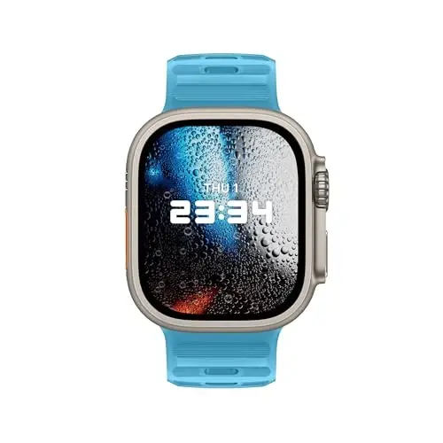 DONEGANI UC1 Band for Apple Watch Bands Women Men Se Ultra 2 40mm 44mm 46mm 42mm 45mm 41mm 38mm 49mm Series 10 9 8 7 6 5 4 3 iWatch Sport Strap Silicone Crystal Seas Blue - 3