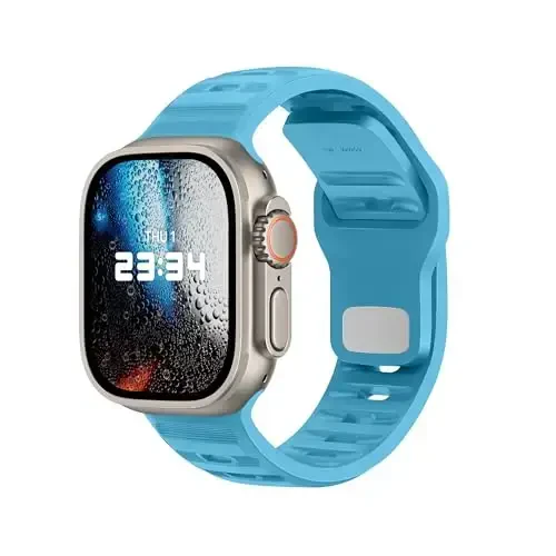DONEGANI UC1 Band for Apple Watch Bands Women Men Se Ultra 2 40mm 44mm 46mm 42mm 45mm 41mm 38mm 49mm Series 10 9 8 7 6 5 4 3 iWatch Sport Strap Silicone Crystal Seas Blue - 1