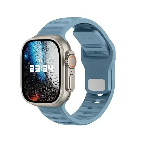 DONEGANI UC1 Band for Apple Watch Bands Women Men Se Ultra 2 40mm 44mm 46mm 42mm 45mm 41mm 38mm 49mm Series 10 9 8 7 6 5 4 3 iWatch Sport Strap Silicone Megalodon Blue - 1