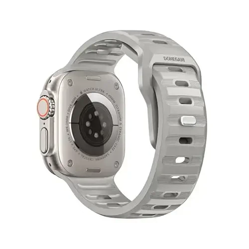 DONEGANI UC1 Ремешок для Apple Watch для мужчин и женщин Se Ultra 2 40 мм 44 мм 46 мм 42 мм 45 мм 41 мм 38 мм 49 мм серии 10 9 8 7 6 5 4 3 iWatch Спортивный ремешок Силикон Лунный серый - 2