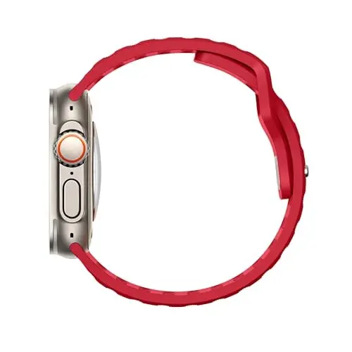 DONEGANI UC1 Ремешок для Apple Watch Женский Мужской Se Ultra 2 40 мм 44 мм 46 мм 42 мм 45 мм 41 мм 38 мм 49 мм Серии 10 9 8 7 6 5 4 3 iWatch Спортивный Ремешок Силиконовый Красный Рождественский - 4