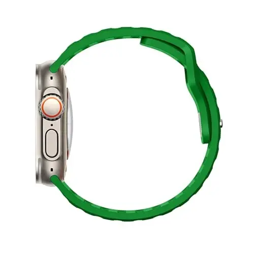 DONEGANI UC2 ремешок для Apple Watch Bands Женщины Мужчины Se Ultra 2 40 мм 44 мм 46 мм 42 мм 45 мм 41 мм 38 мм 49 мм Series 10 9 8 7 6 5 4 3 iWatch Sport Strap Силиконовый Черный_Зеленый Рождество - 4