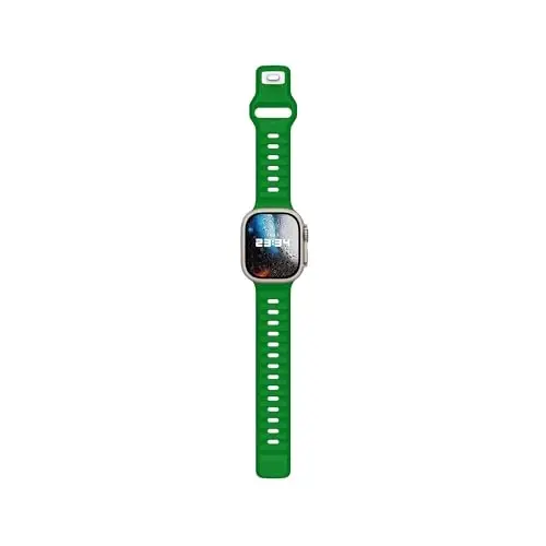 DONEGANI UC2 ремешок для Apple Watch Bands Женщины Мужчины Se Ultra 2 40 мм 44 мм 46 мм 42 мм 45 мм 41 мм 38 мм 49 мм Series 10 9 8 7 6 5 4 3 iWatch Sport Strap Силиконовый Черный_Зеленый Рождество - 5