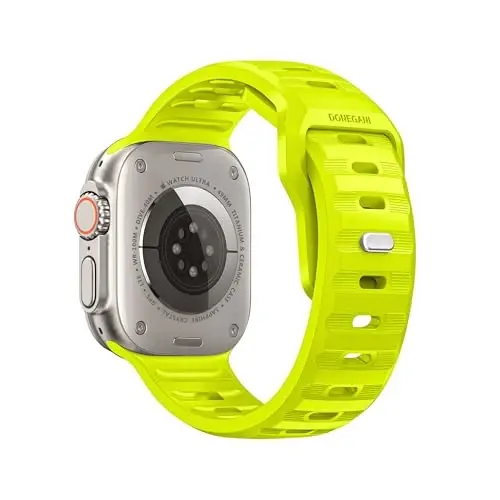 DONEGANI UC2 Ремешок для Apple Watch Bands Женские Мужские Se Ultra 2 40мм 44мм 46мм 42мм 45мм 41мм 38мм 49мм Series 10 9 8 7 6 5 4 3 iWatch Sport Strap Silicone Black_Fluorescent Yellow - MODAZONE (1)