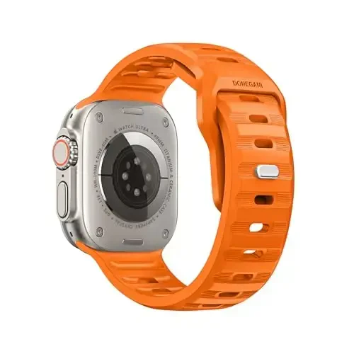 DONEGANI UC2 ремешок для Apple Watch для женщин и мужчин Se Ultra 2 40 мм 44 мм 46 мм 42 мм 45 мм 41 мм 38 мм 49 мм Series 10 9 8 7 6 5 4 3 iWatch спортивный ремешок силиконовый оранжевый_армейский зеленый - MODAZONE (1)