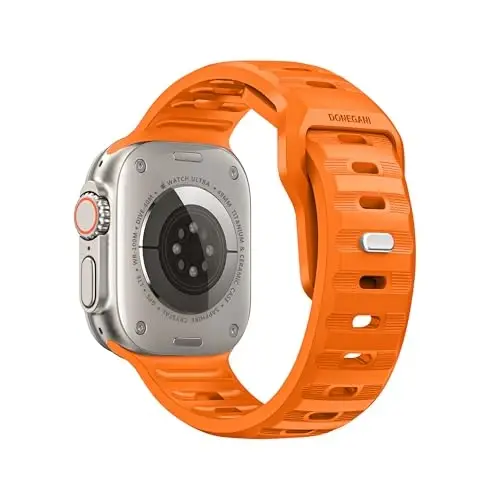 DONEGANI UC2 ремешок для Apple Watch для женщин и мужчин Se Ultra 2 40 мм 44 мм 46 мм 42 мм 45 мм 41 мм 38 мм 49 мм Series 10 9 8 7 6 5 4 3 iWatch спортивный ремешок силиконовый оранжевый_армейский зеленый - 2