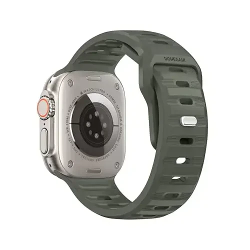 DONEGANI UC2 ремешок для Apple Watch для женщин и мужчин Se Ultra 2 40 мм 44 мм 46 мм 42 мм 45 мм 41 мм 38 мм 49 мм серии 10 9 8 7 6 5 4 3 спортивный ремешок iWatch силиконовый черно-зеленый - 2
