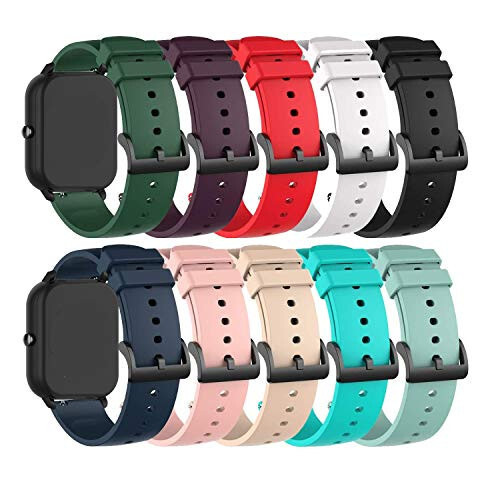 Donerton T50S T50H/uaue T50S T60/Kuizil T70/WeurGhy T70/QXQ T60 Smart Watchlari uchun almashtiriladigan bilaguzuklar, Rangli silikon bilaguzuk Tez chiqariladigan qayish Qo'l bilaguzuklari T50S T60 T70 Smart Watch uchun, Yumshoq va bardoshli - 22MM