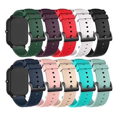 Donerton T50S T50H/uaue T50S T60/Kuizil T70/WeurGhy T70/QXQ T60 Smart Watchlari uchun almashtiriladigan bilaguzuklar, Rangli silikon bilaguzuk Tez chiqariladigan qayish Qo'l bilaguzuklari T50S T60 T70 Smart Watch uchun, Yumshoq va bardoshli - 1