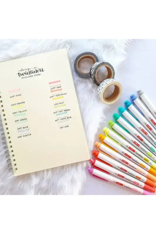 Donga Twinliner Soft 12 Color Fluorescent Double Sided - 6