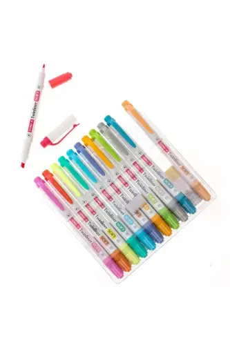 Donga Twinliner Soft 12 цветов флуоресцентный двусторонний - 5