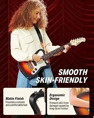 Donner 30 Inch Kids Electric Guitar Beginner Kit TL Style Mini Electric Guitar for Kids with Amp, 600D Bag, Tuner, Picks, Cable, Strap and Extra Strings, DTJ-100S, Sunburst - 5