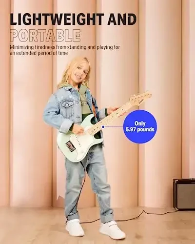 Donner 30 Inch Junior Electric Guitar Beginner Kit ST Style Mini Electric Guitar Starter Package for Teens with Amp, 600D Bag, Tuner, Picks, Cable, Strap, Extra Strings DSJ-100 - 3