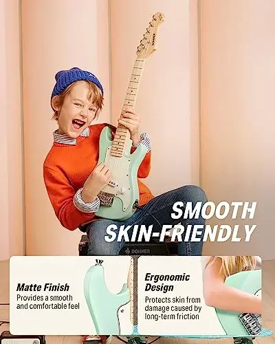 Donner 30 Inch Kids Electric Guitar Beginner Kits ST Style Mini Electric Guitar for Boys Girls with Amp, 600D Bag, Tuner, Picks, Cable, Strap, Extra Strings, DSJ-100, Green - DONNER (1)