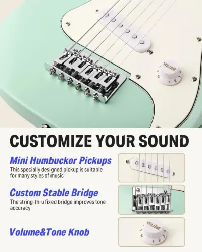 Donner 30 Inch Junior Electric Guitar Beginner Kit ST Style Mini Electric Guitar Starter Package for Teens with Amp, 600D Bag, Tuner, Picks, Cable, Strap, Extra Strings DSJ-100 - 5