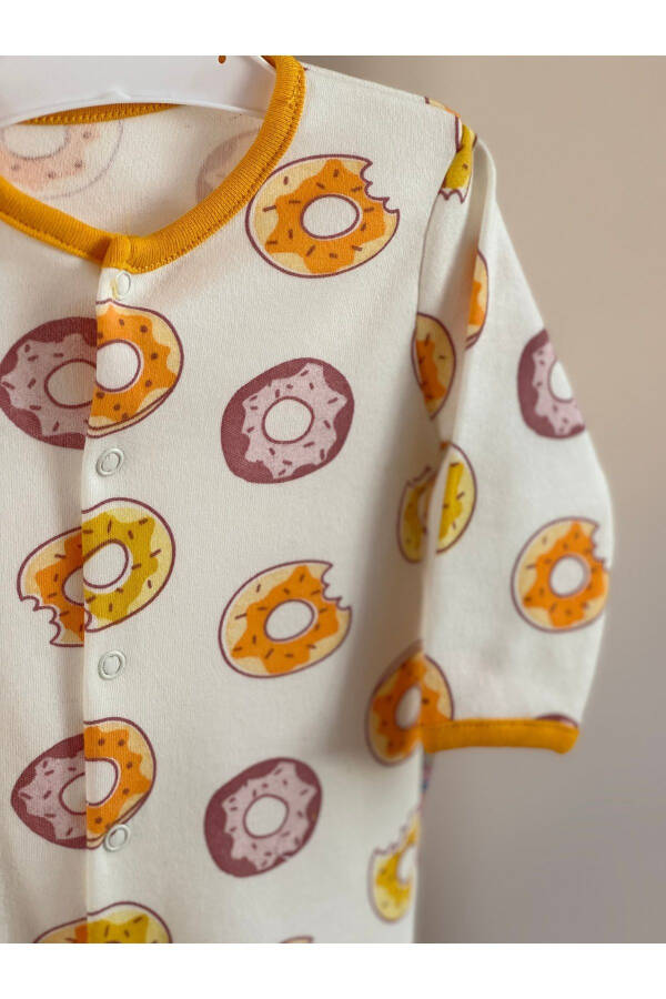 DONUT PRINTED BABY BODYSUIT-ORANGE - 2
