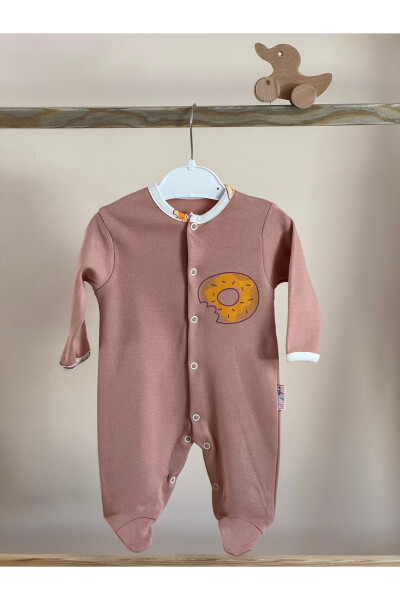 DONUT PRINTED BABY ONESIE-BROWN 