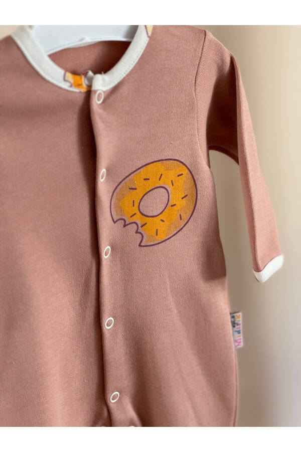 DONUT PRINTED BABY ONESIE-BROWN - 2