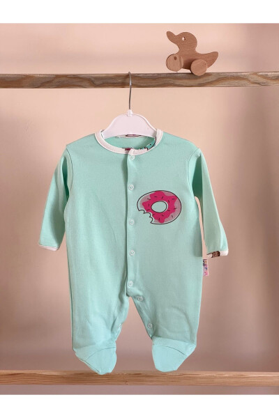 DONUT PRINTED BABY ONESIE-TURQUOISE 