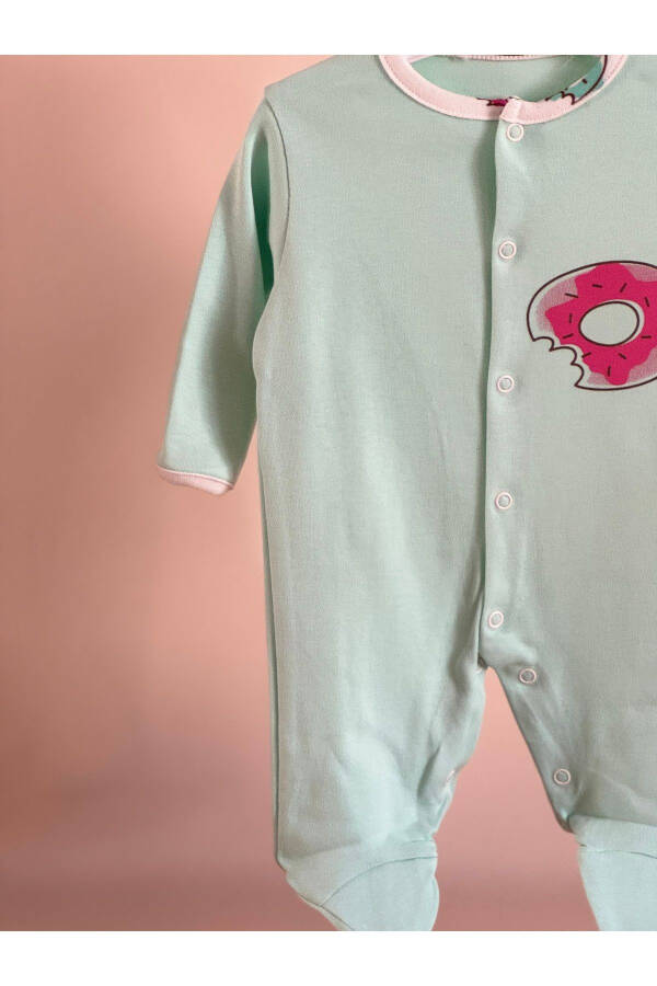 DONUT PRINTED BABY ONESIE-TURQUOISE - 3