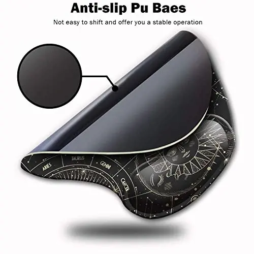DOOKE Ergonomic Mouse Pad with Wrist Support, Cute Mouse Pads with Non-Slip Rubber Base for Home Office Working Studying Easy Typing & Pain Relief Moon Sun - 3