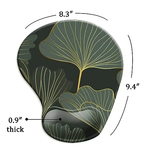 DOOKE Ergonomic Mouse Pad with Wrist Support and Coaster,Mouse Pads with Non-Slip PU Base for Home Office Working Studying Easy Typing & Pain Relief Green Leaf - 5