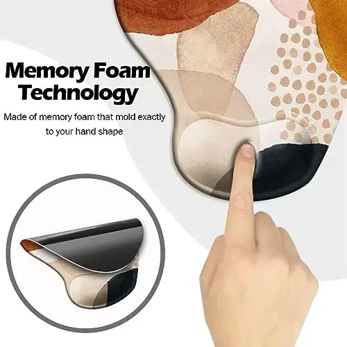 DOOKE Ergonomic Mouse Pad with Wrist Support and Coaster,Mouse Pads with Non-Slip PU Base for Home Office Working Studying Easy Typing & Pain Relief Aesthetic Art - 4