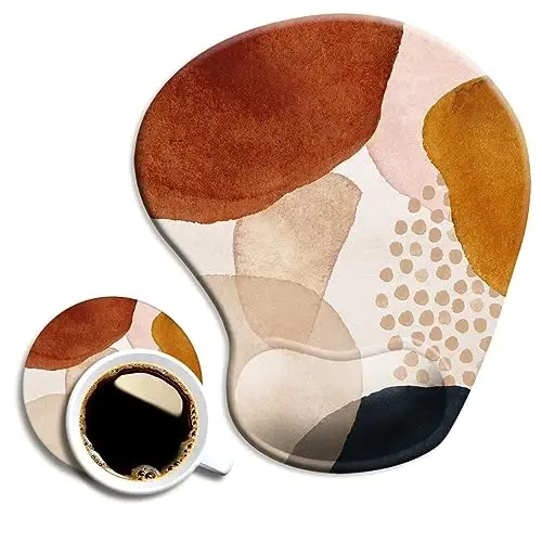 DOOKE Ergonomic Mouse Pad with Wrist Support and Coaster,Mouse Pads with Non-Slip PU Base for Home Office Working Studying Easy Typing & Pain Relief Aesthetic Art - DOOKE