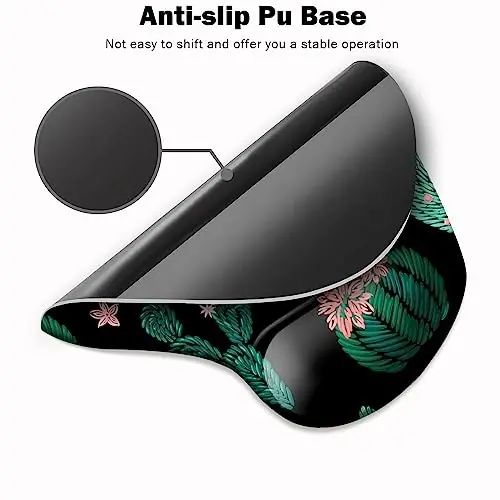 DOOKE Ergonomic Mouse Pad with Wrist Support and Coaster,Mouse Pads with Non-Slip PU Base for Home Office Working Studying Easy Typing & Pain Relief Cute Cactus - 3