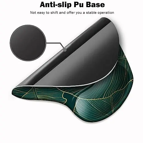 DOOKE Ergonomic Mouse Pad with Wrist Support and Coaster,Mouse Pads with Non-Slip PU Base for Home Office Working Studying Easy Typing & Pain Relief Plants - 3
