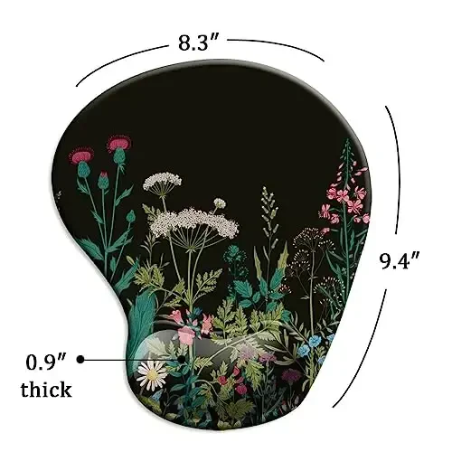 DOOKE Ergonomic Mouse Pad with Wrist Support and Coaster,Mouse Pads with Non-Slip PU Base for Home Office Working Studying Easy Typing & Pain Relief Weeds - 5